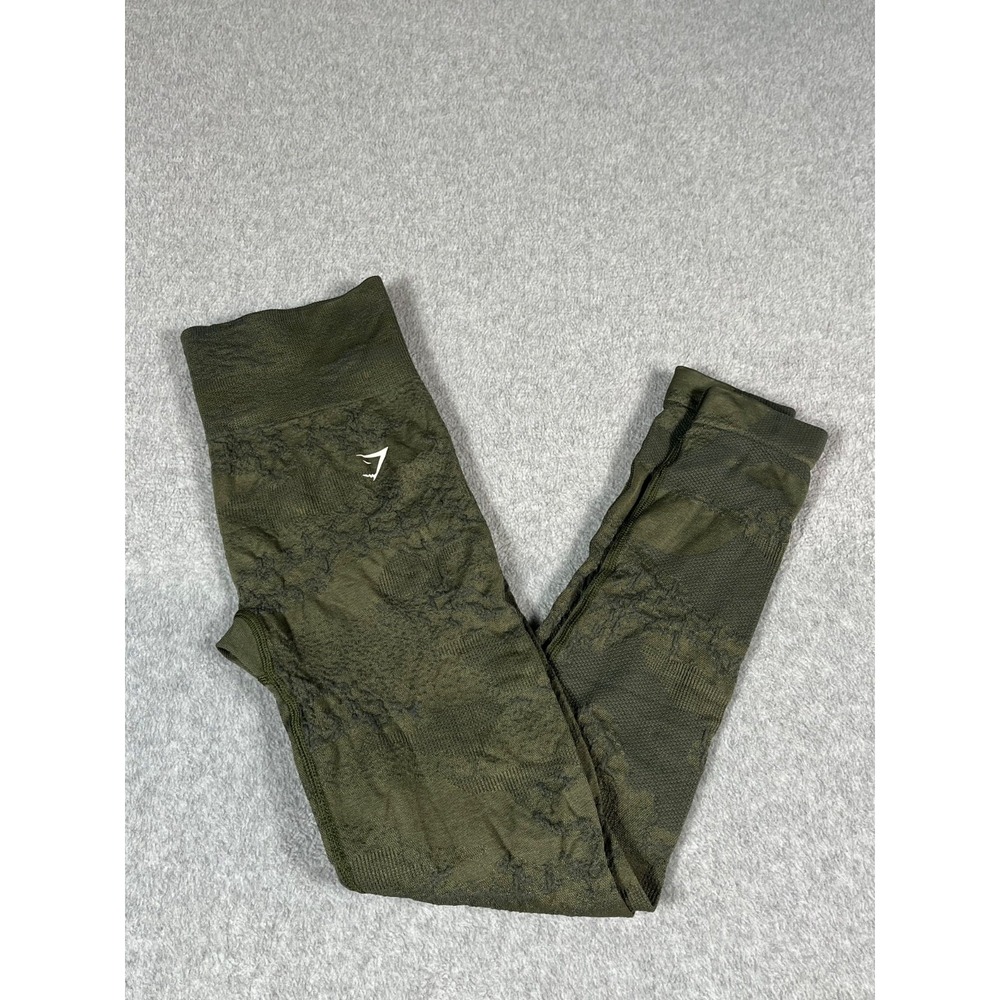Gymshark Energy Seamless Leggings Women's Size Small Olive Green High Waist Gym